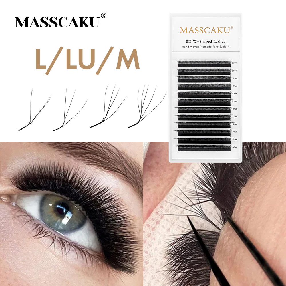 Eyelash Extension Yy - MASSCAKU YY/3D/4D/5D/6D W Shape Lashes M/L/LU