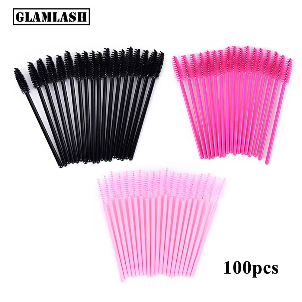 Eyelash Extension Options - 100Pcs Disposable Micro Eyelash Comb Brush