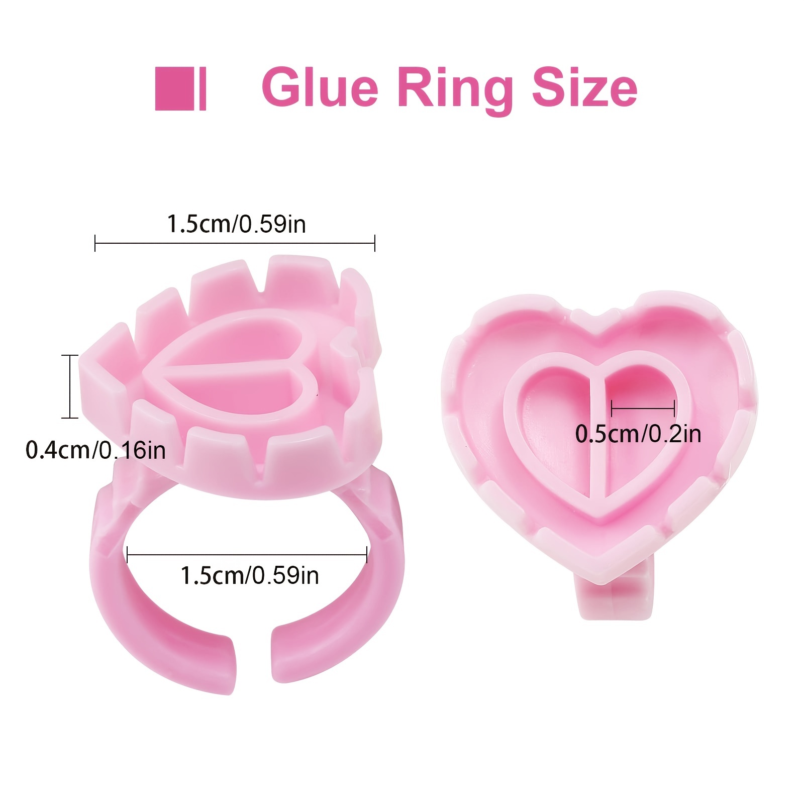 100PCSHeart Eyelash Glue Rings - Eyelash Extension Class recension och pris