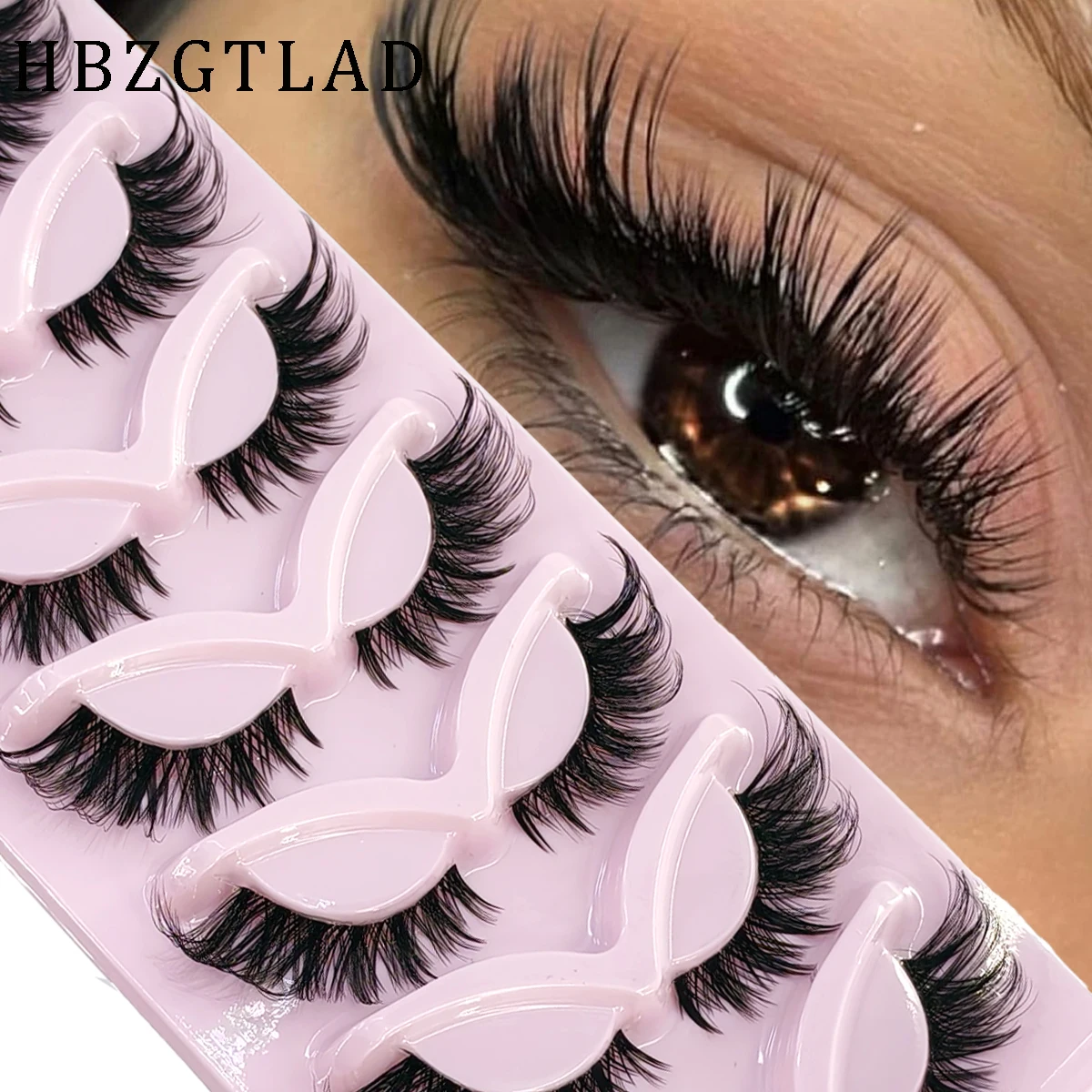 HBZGTLAD 7pairs Spiky Fox Eye  - Eyelash Extension Cat Eye Wispy recension och pris